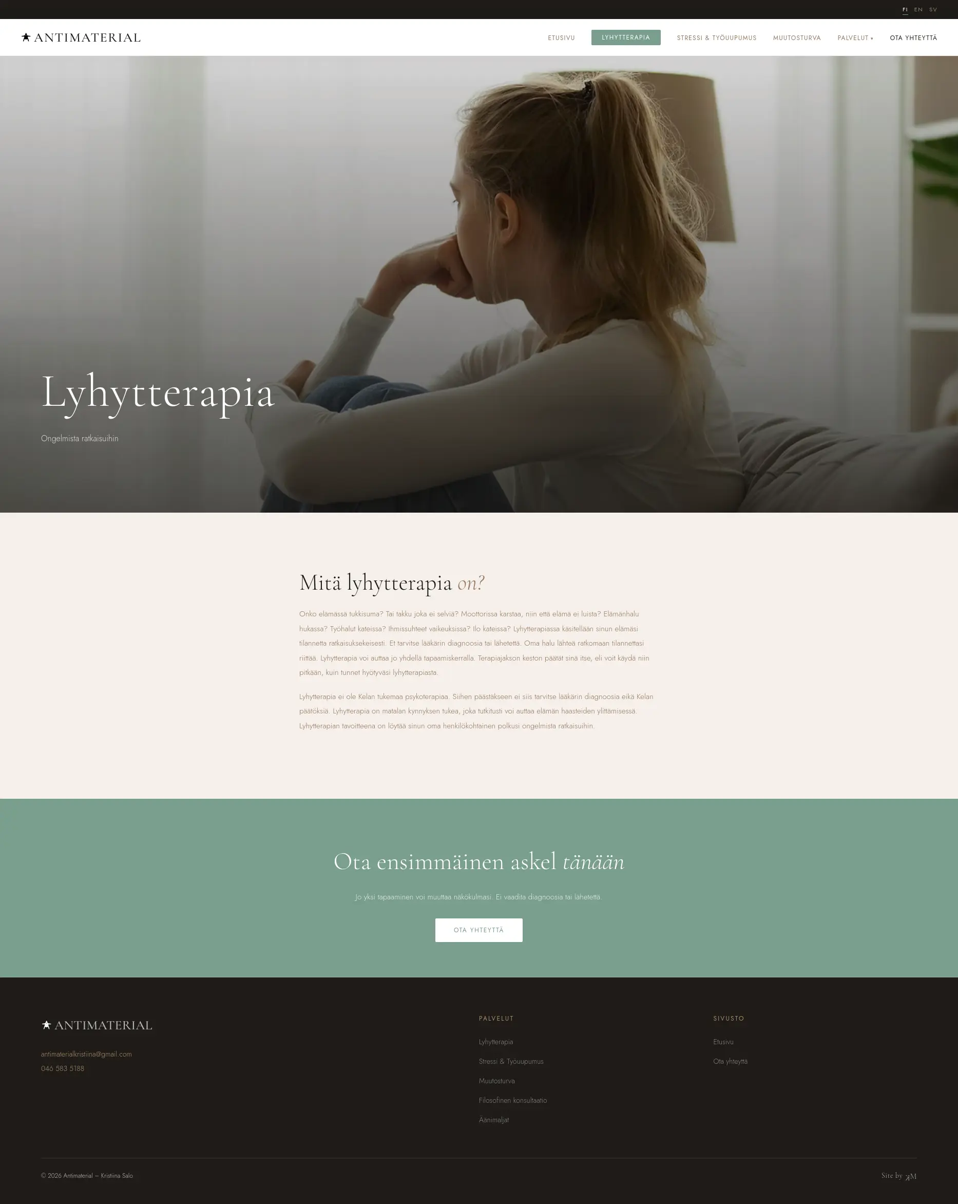 Lyhytterapia - Short therapy section