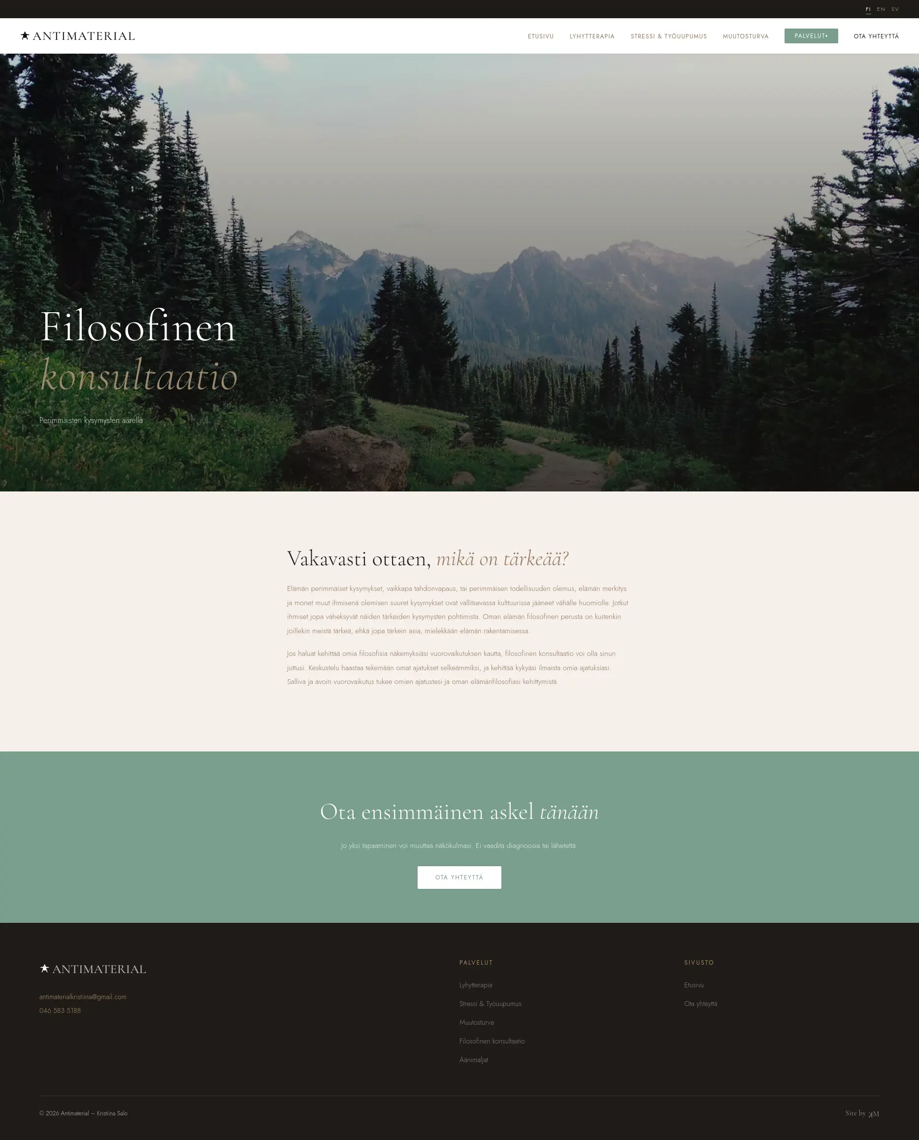 Filosofinen konsultaatio - Philosophical consultation section