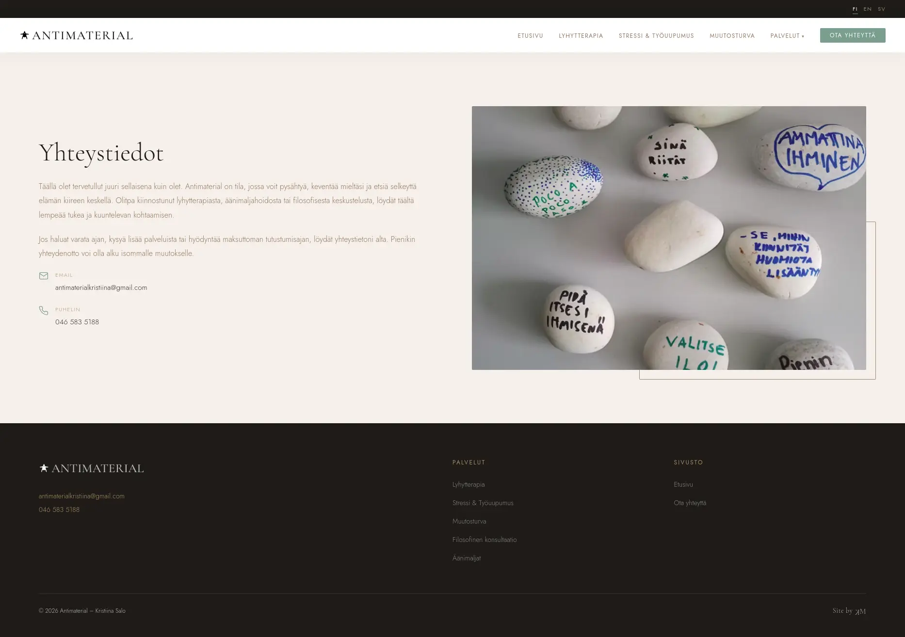 Yhteystiedot - Contact information section